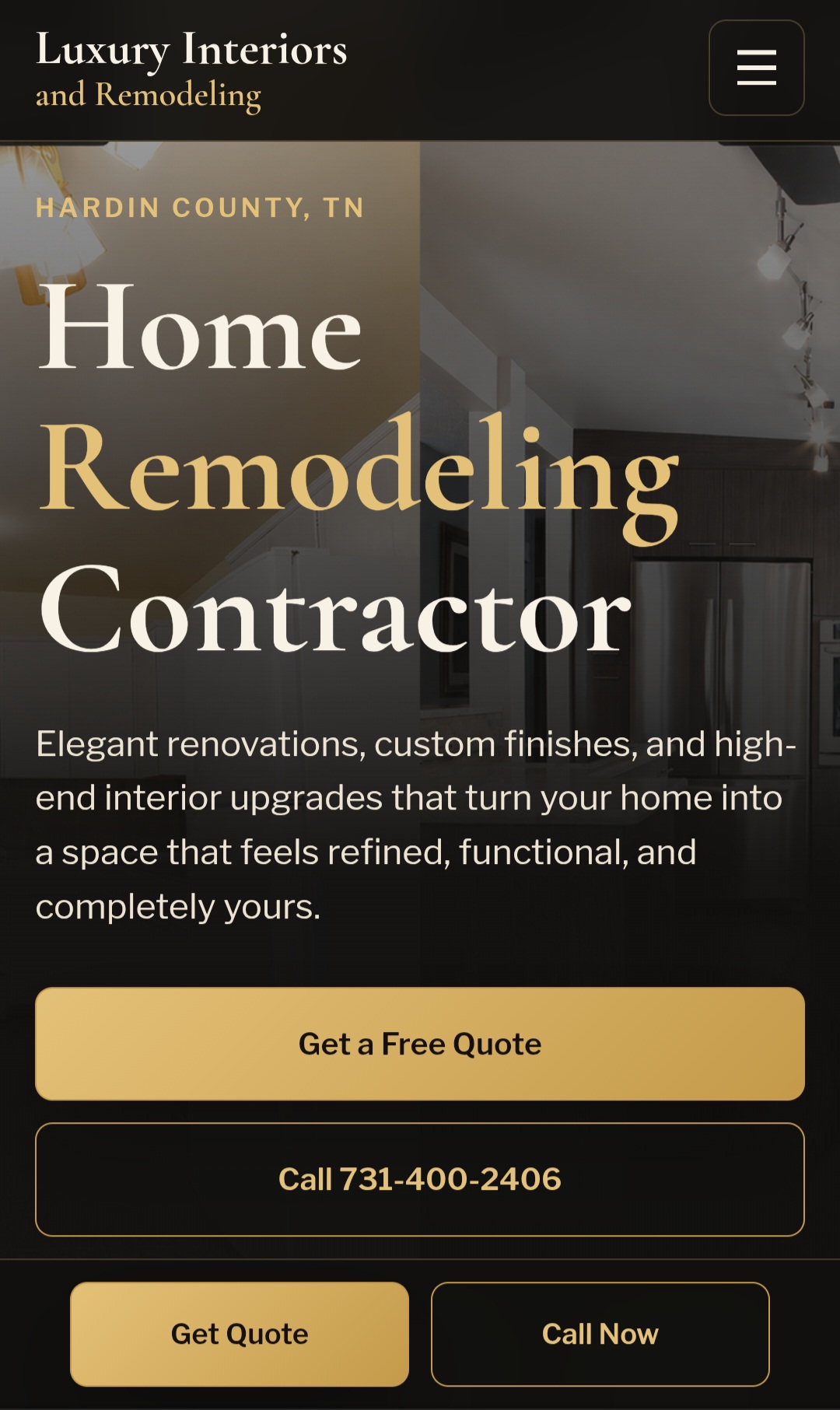 Luxury Interiors service area page